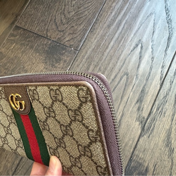 Gucci x Disney GG Supreme Ophidia Web Three Little Pigs Zip Around Wallet Beige - Picture 7 of 11